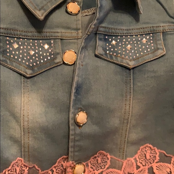 Jean 2 piece girls toddler pants & jacket outfit - Picture 4 of 8